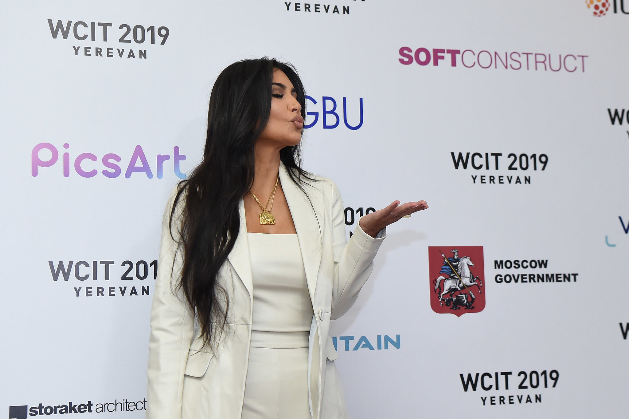 Kim Kardashian arrives at WCIT 2019 Yerevan.